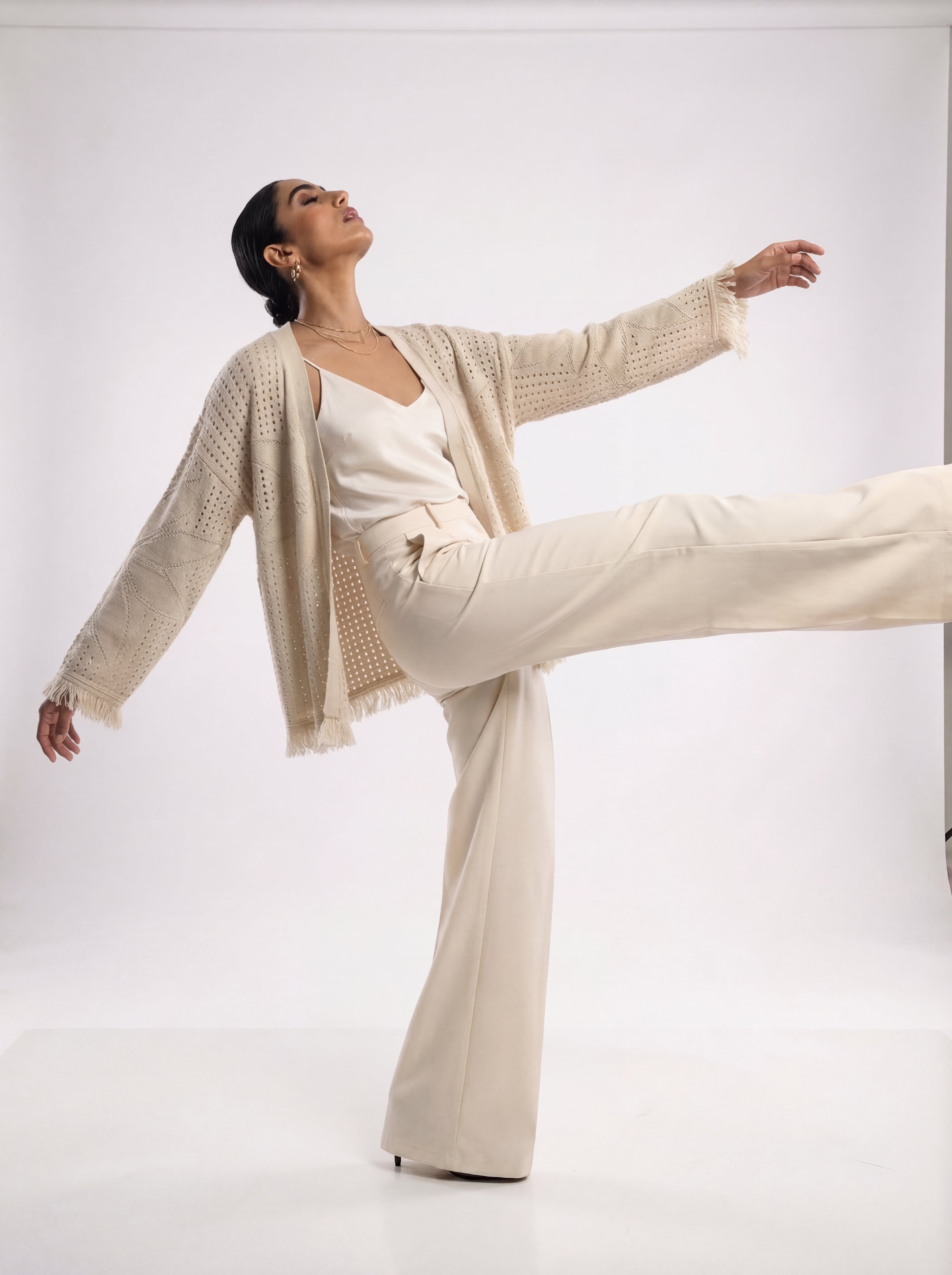 Light Beige Knit Cardigan