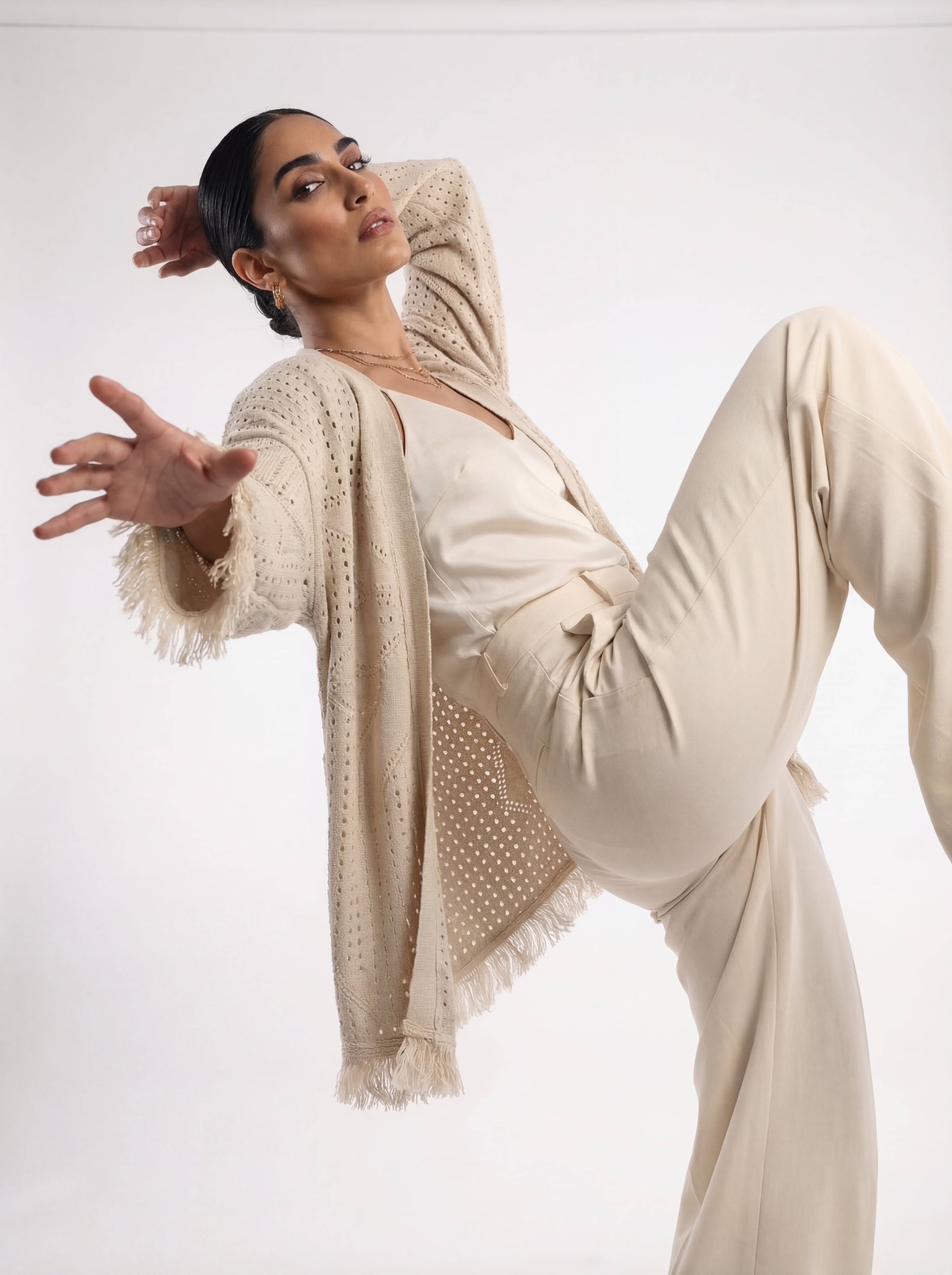 Light Beige Knit Cardigan