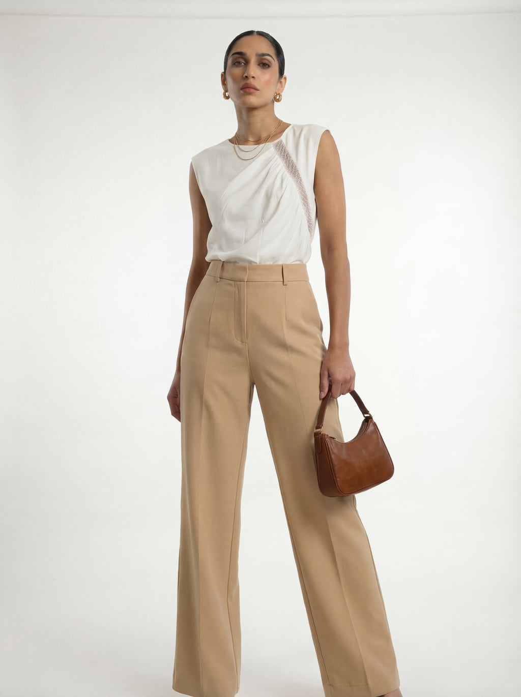 White Sleeveless Blouse