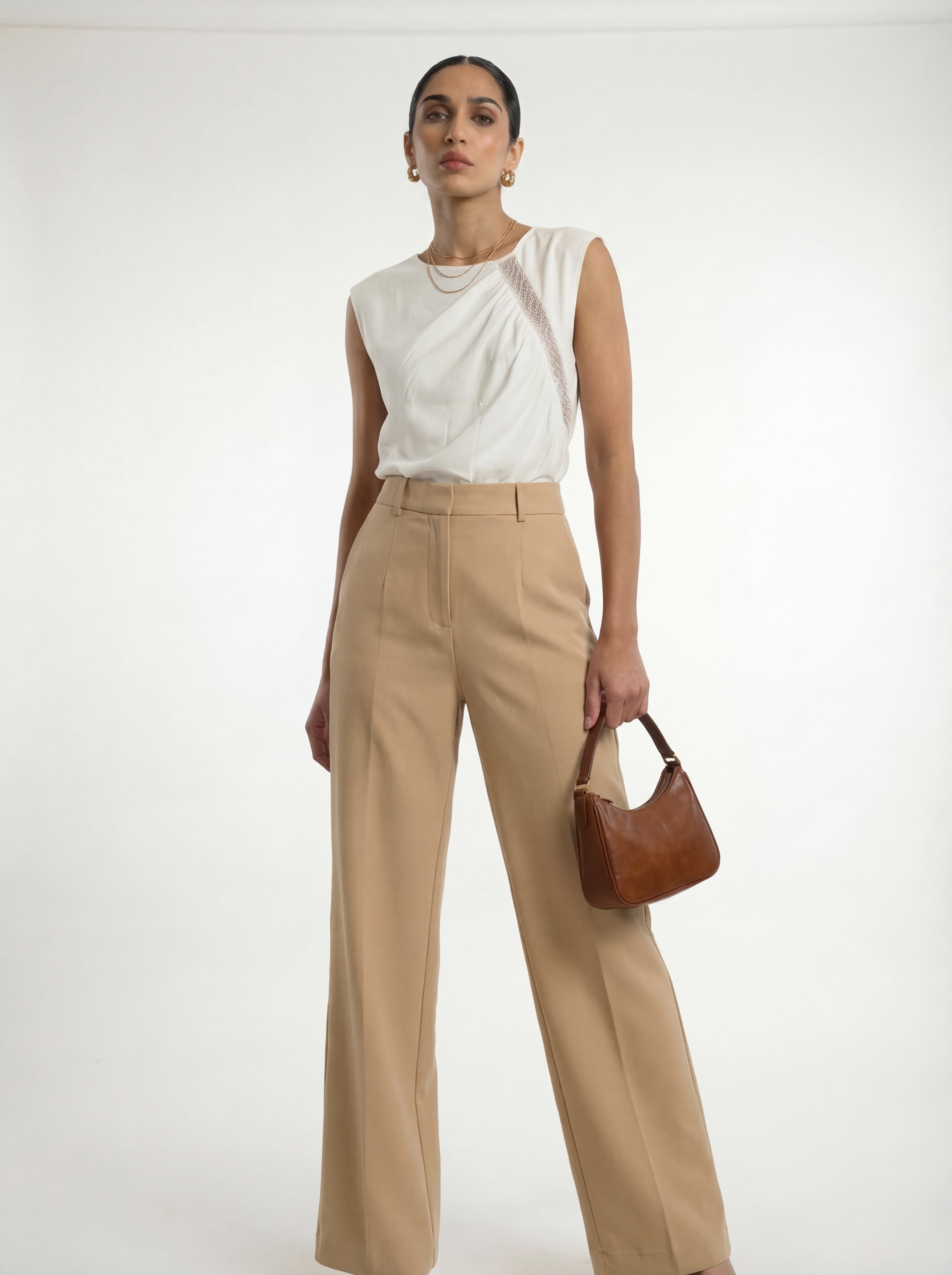 White Sleeveless Blouse