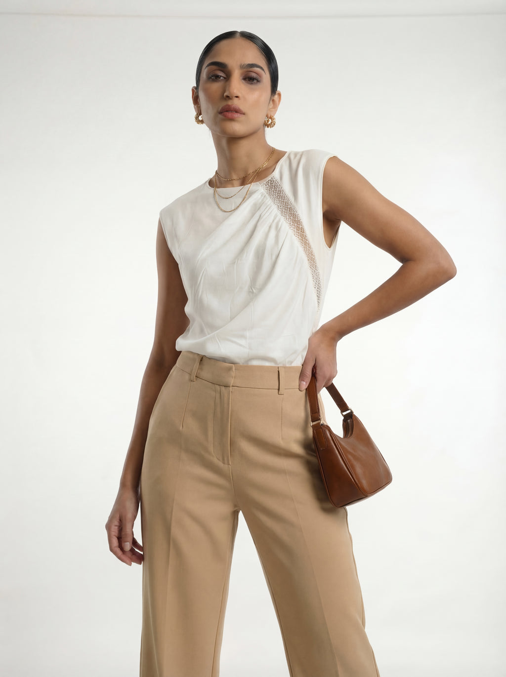 White Sleeveless Blouse
