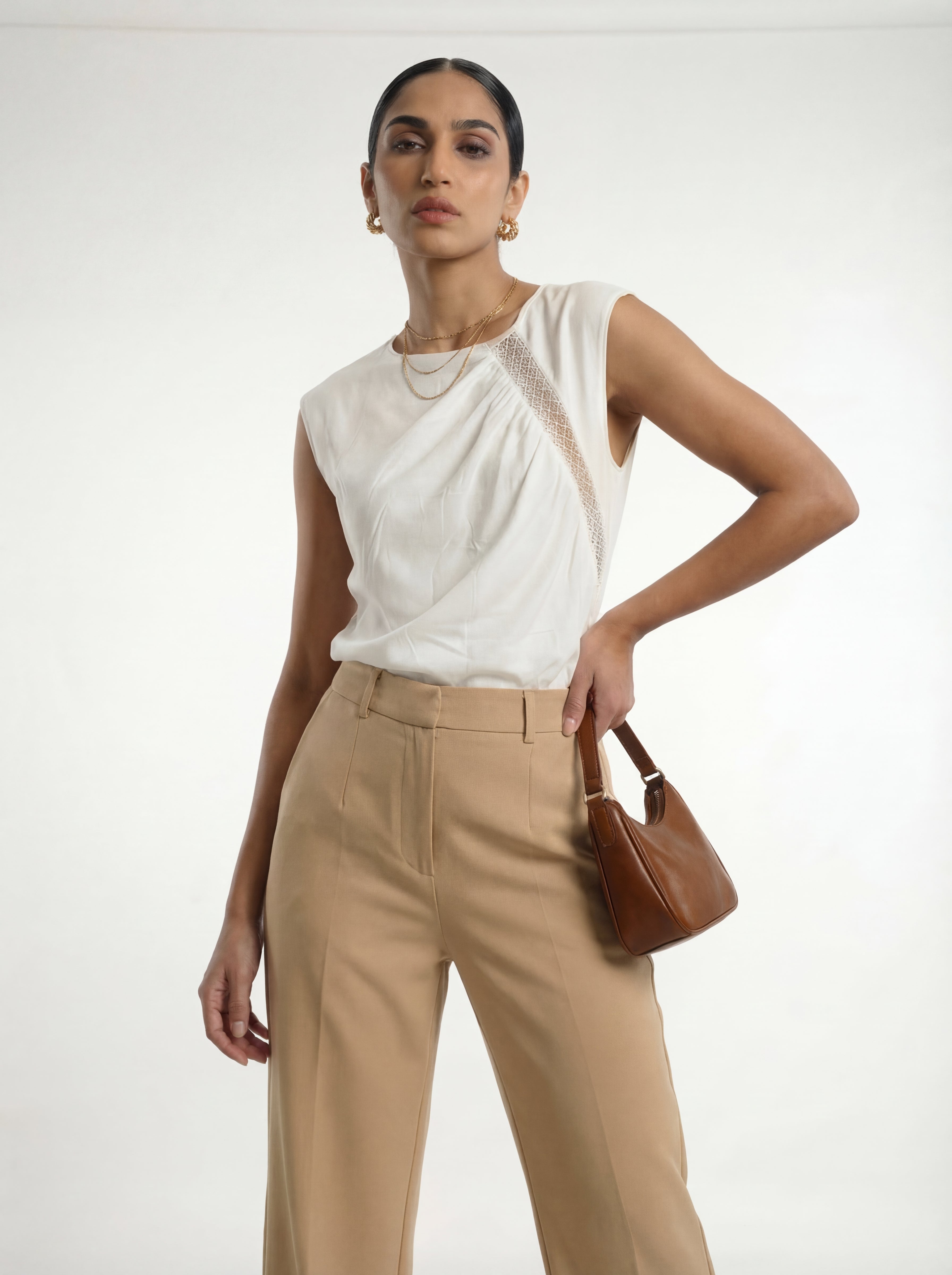 White Sleeveless Blouse