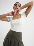 White Short Sleeve Blouse
