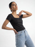 Black Short Sleeve Blouse