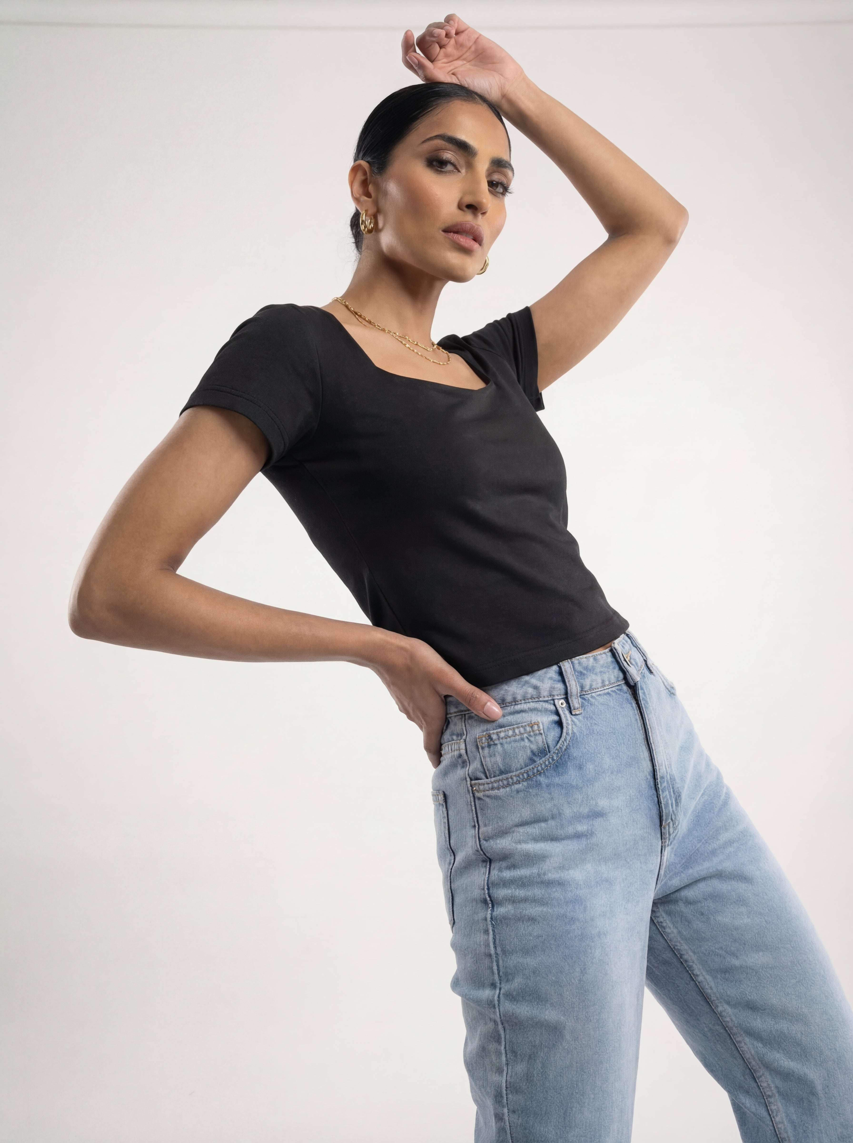 Black Short Sleeve Blouse