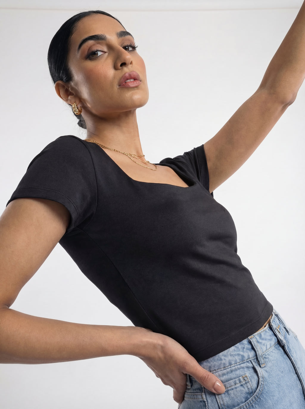 Black Short Sleeve Blouse