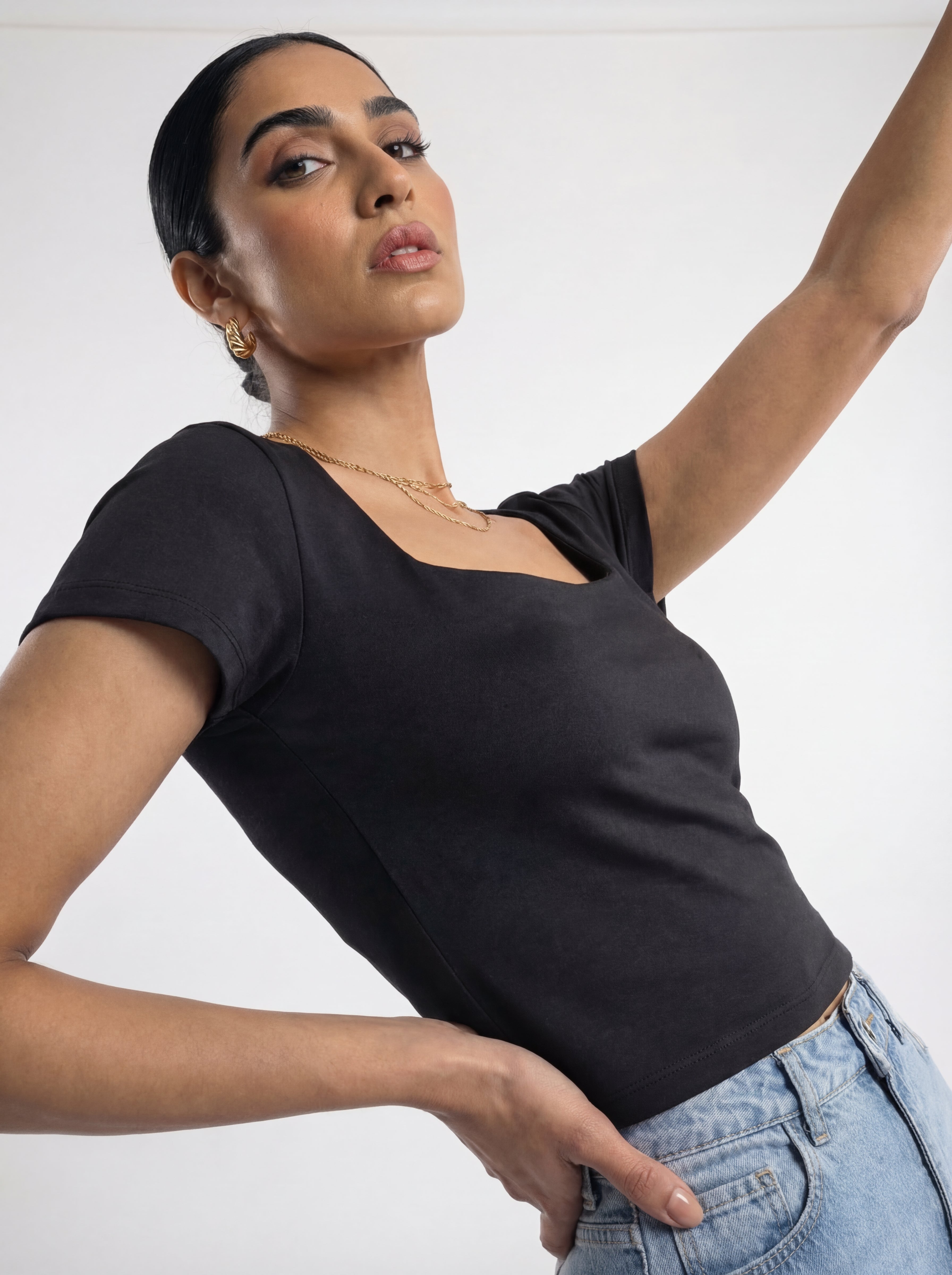 Black Short Sleeve Blouse