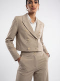 Beige Cropped Blazer